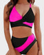 Color-Block Crisscross Lace-Back Bikini Set