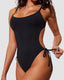 Scoop Neck Backless One Piece Swimsuit β Adjustable Straps, Fully Lined