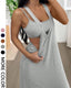 Women's 2-Piece Tank & Cutout Maxi Dress Set - Soft Stretch, Double-Strap Design