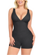 Deep-V Bodycon Romper — Sculpted Fit with Tummy Control