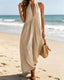 Halter Maxi Dress — Relaxed Casual Fit with Handy Pockets