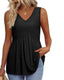Women's Peplum Tank Tops - Sleeveless V-Neck, Stretchy Babydoll Tops for Summer