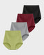 Women's High-Waist Cotton Support Briefs – 4-Pack, All-Day Comfort & Shaping