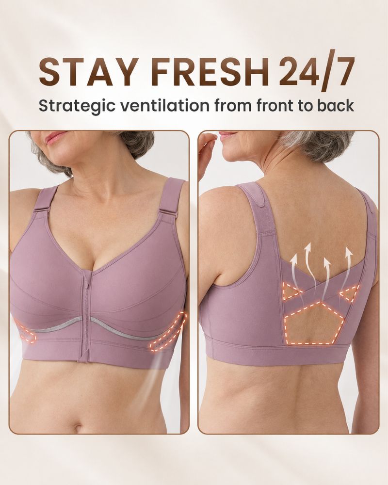 Custom-Lift Front-Zip Bra for Ultimate Posture Support