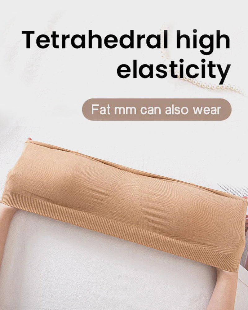 Wireless Strapless Bandeau Bra with Secure Anti-Slip Silicone Support