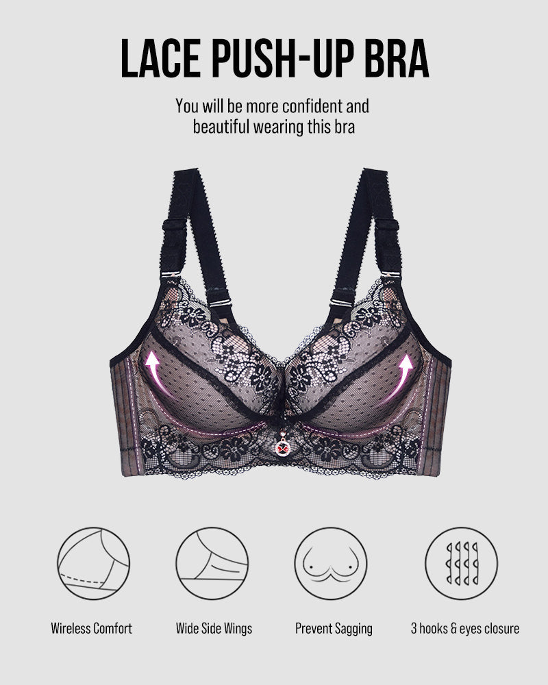 Elegant Lace Underwire Padded Push-Up Bra