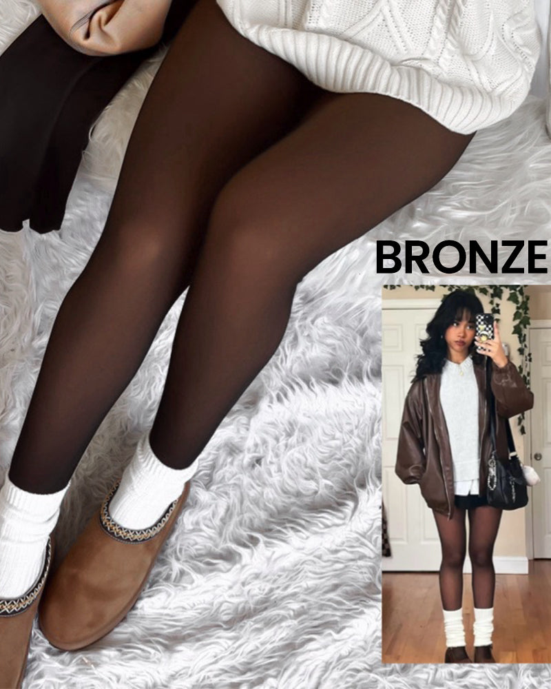 Sheer Fleece-Lined Tights for Women Secondary image