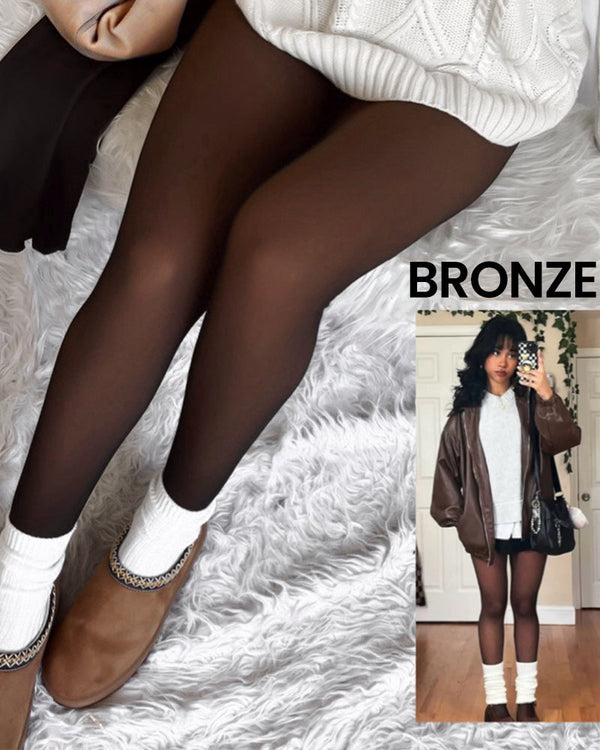 Sheer Fleece-Lined Tights for Women