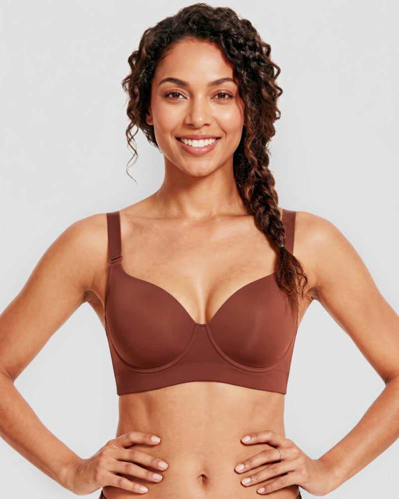 Brown Push-Up Back-Smoothing Bra