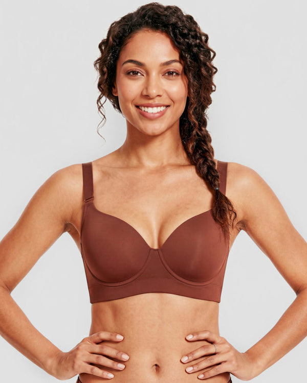 Brown Push-Up Back-Smoothing Bra