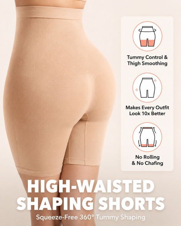 Seamless High-Waisted Shaping Shorts for a Smooth, Contoured Tummy