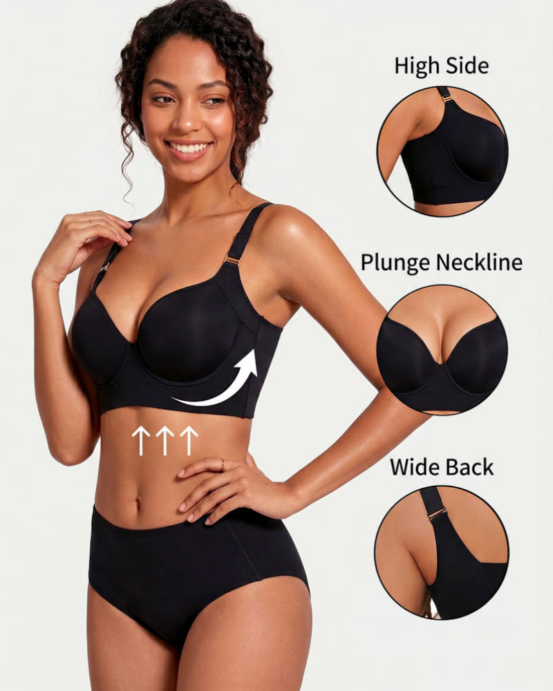 Brown Push-Up Back-Smoothing Bra