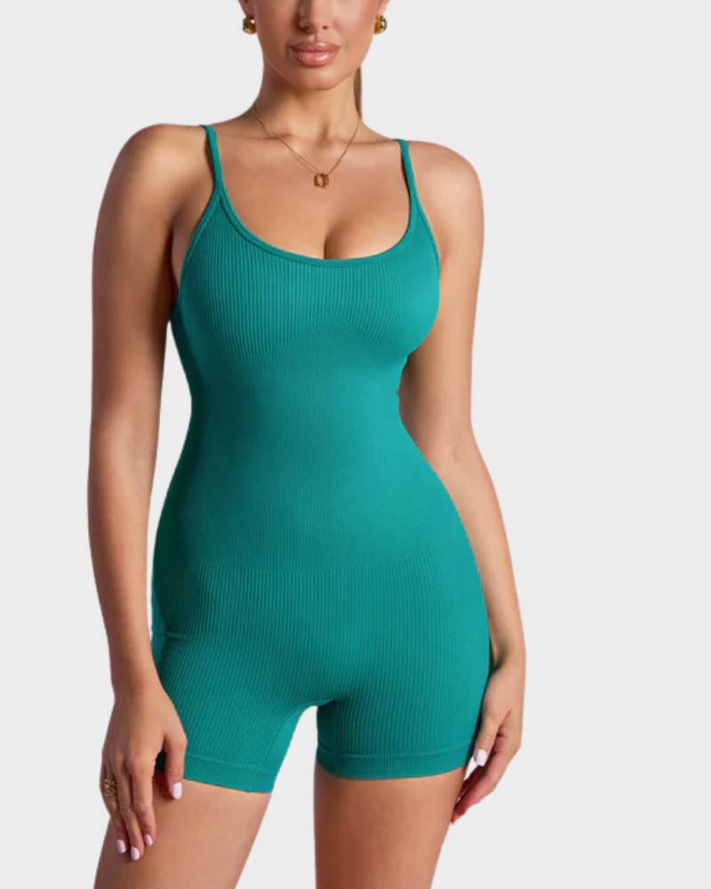 Flattering Slimming Spaghetti-Strap Romper Shorts