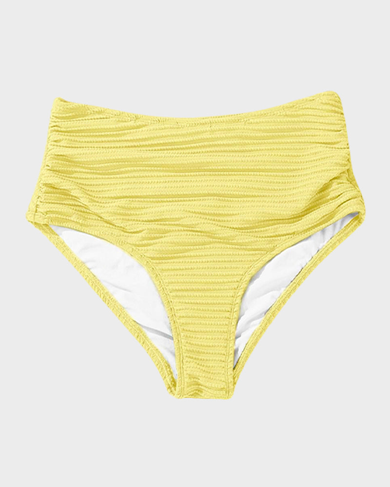 Textured Knot-Front High-Waisted Bikini Set - Flattering Fit & Comfortable