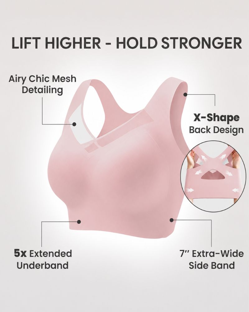 X-Back Wireless Posture Support Bra - Comfortable Back Support for All-Day Wear