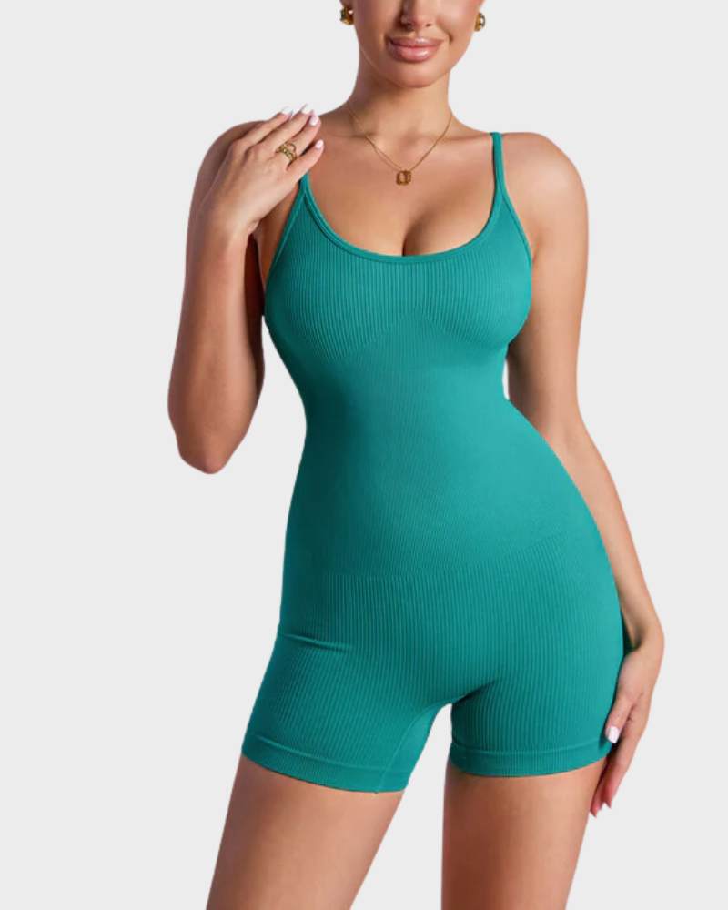 Flattering Slimming Spaghetti-Strap Romper Shorts