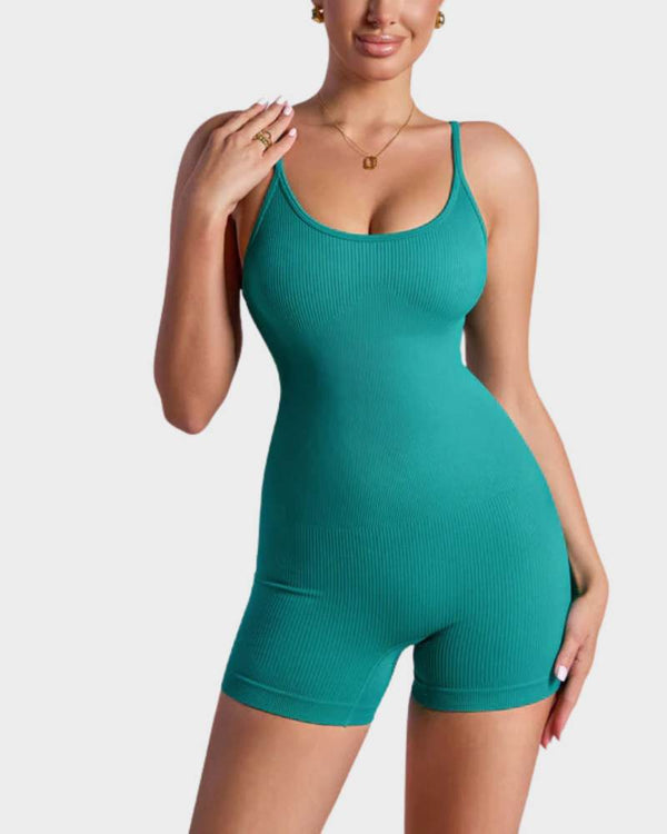 Flattering Slimming Spaghetti-Strap Romper Shorts