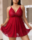Plus Size Sexy Sheer Lace Cami Dress with Matching Panty Set