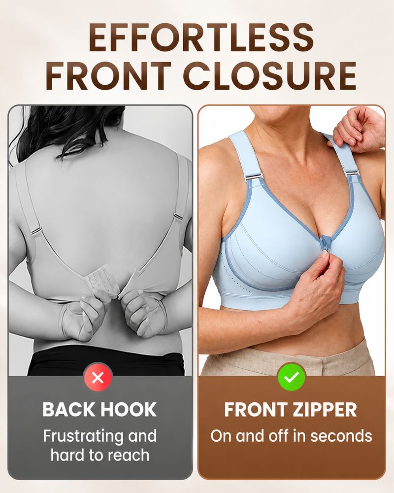 Custom-Lift Front-Zip Bra for Ultimate Posture Support