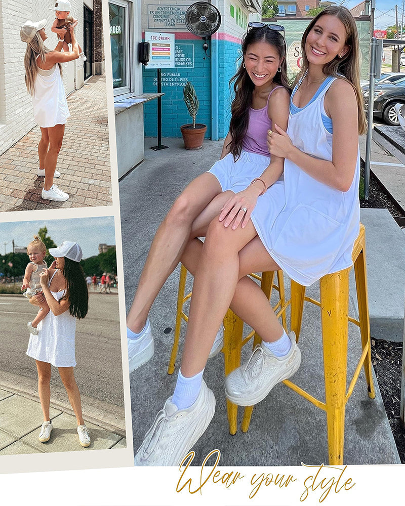 Effortless Casual Sleeveless Mini Dress with Built-In Shorts