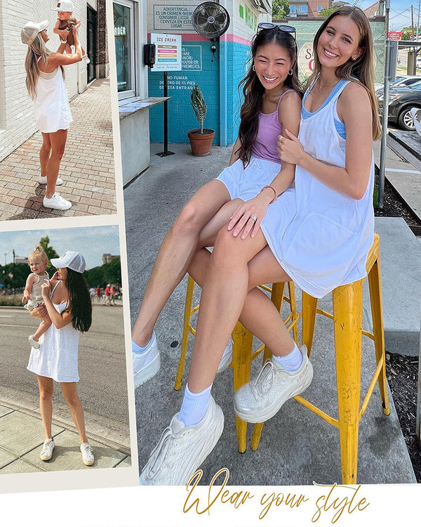Effortless Casual Sleeveless Mini Dress with Built-In Shorts