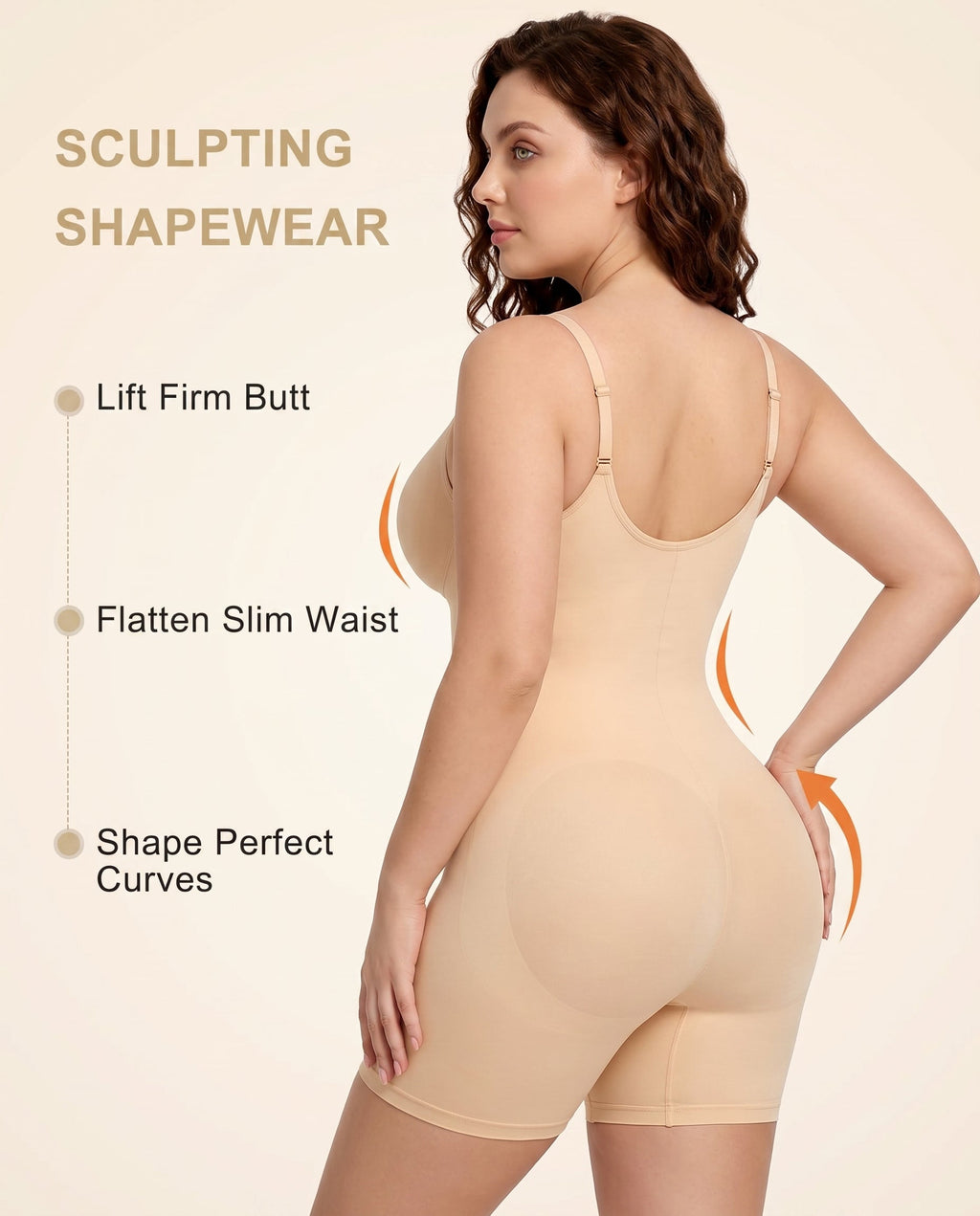 Women's Ultra-Stretch Zipper Shapewear with Adjustable Straps, Breathable Mesh for Tummy Control Body Shaper