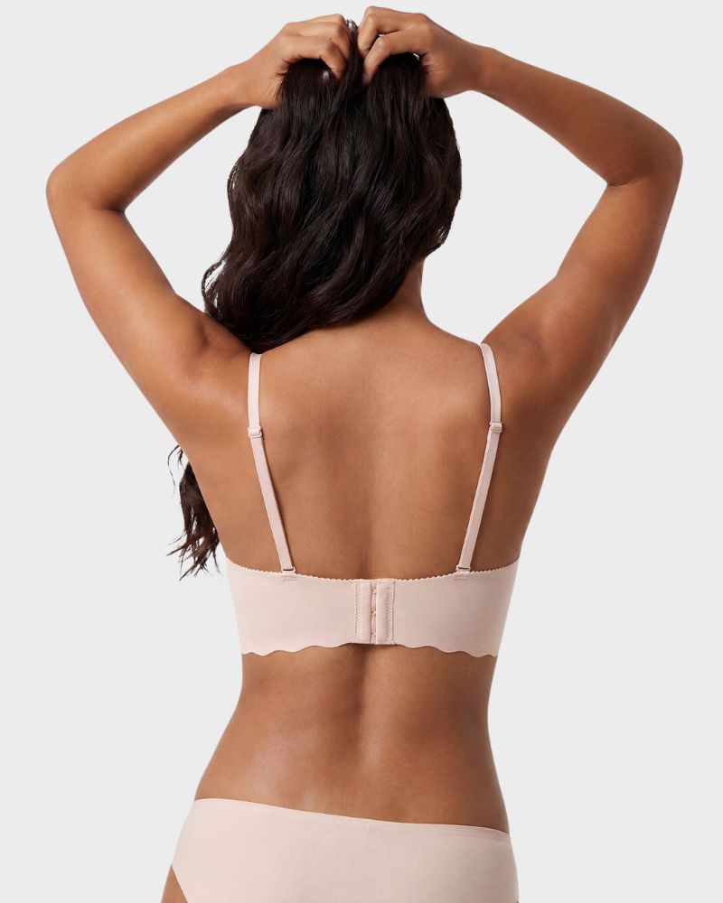 Lace-Up Padded Wireless Push-Up Bra with Gentle Lift