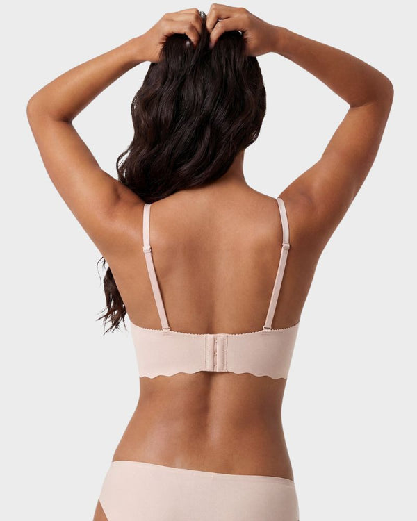 Lace-Up Padded Wireless Push-Up Bra with Gentle Lift