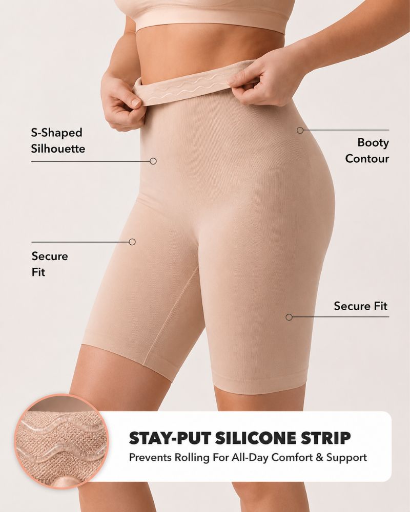 Seamless High-Waisted Shaping Shorts for a Smooth, Contoured Tummy