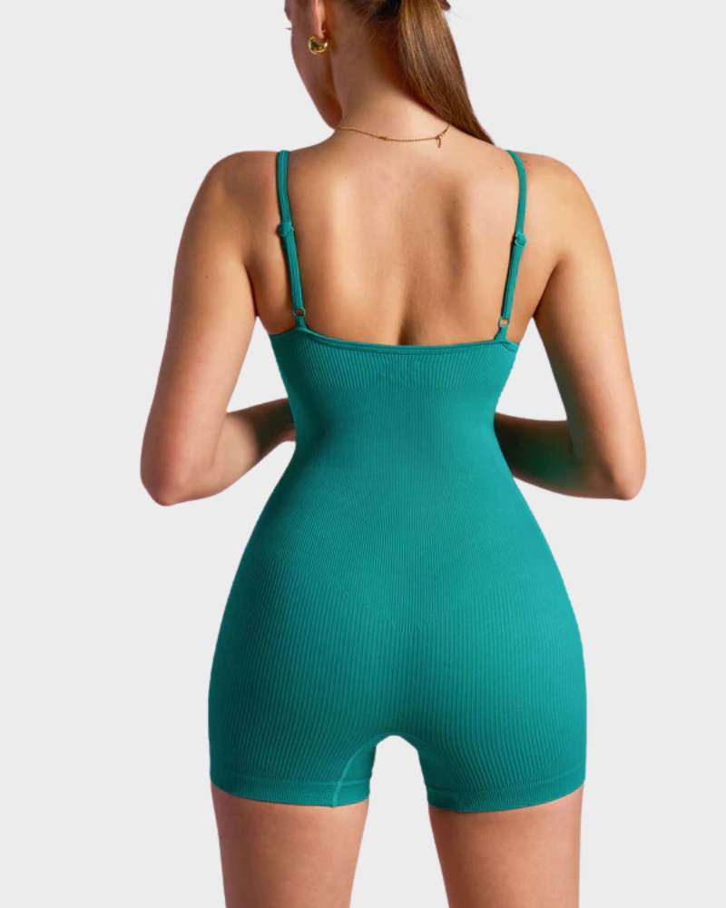 Flattering Slimming Spaghetti-Strap Romper Shorts