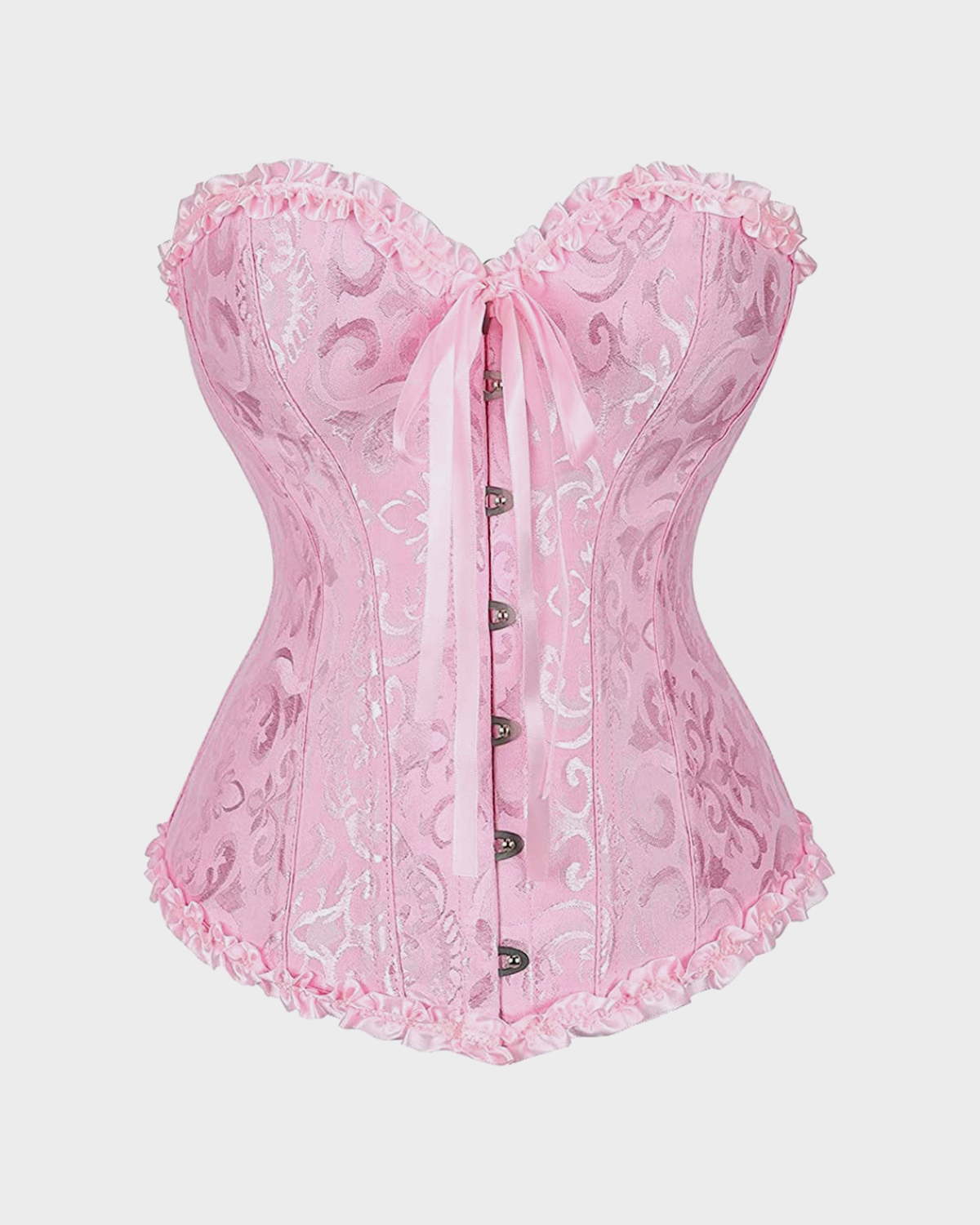 Lace-Waist Corset Top with Push-Up Shapewear