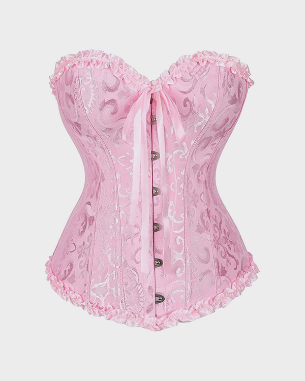 Lace-Waist Corset Top with Push-Up Shapewear