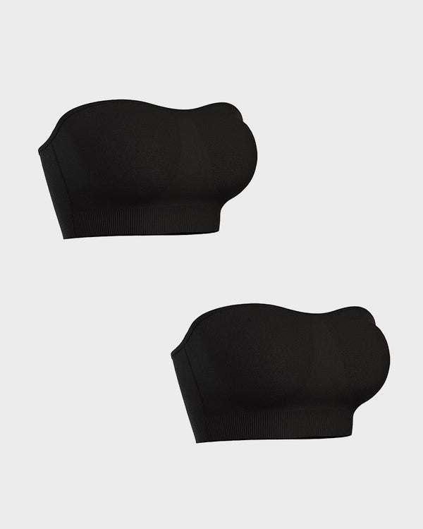 Wireless Strapless Bandeau Bra with Secure Anti-Slip Silicone Support