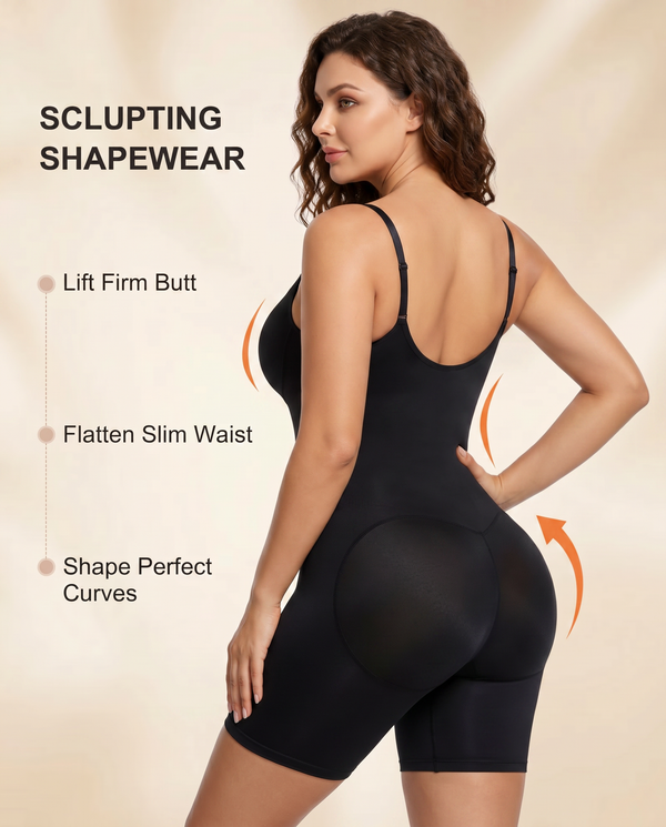 Women's Zip-Front Shaping Bodysuit with Tummy Control