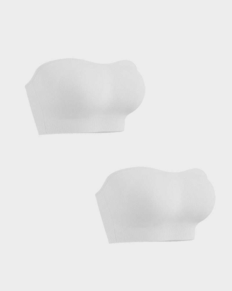 Wireless Strapless Bandeau Bra with Secure Anti-Slip Silicone Support