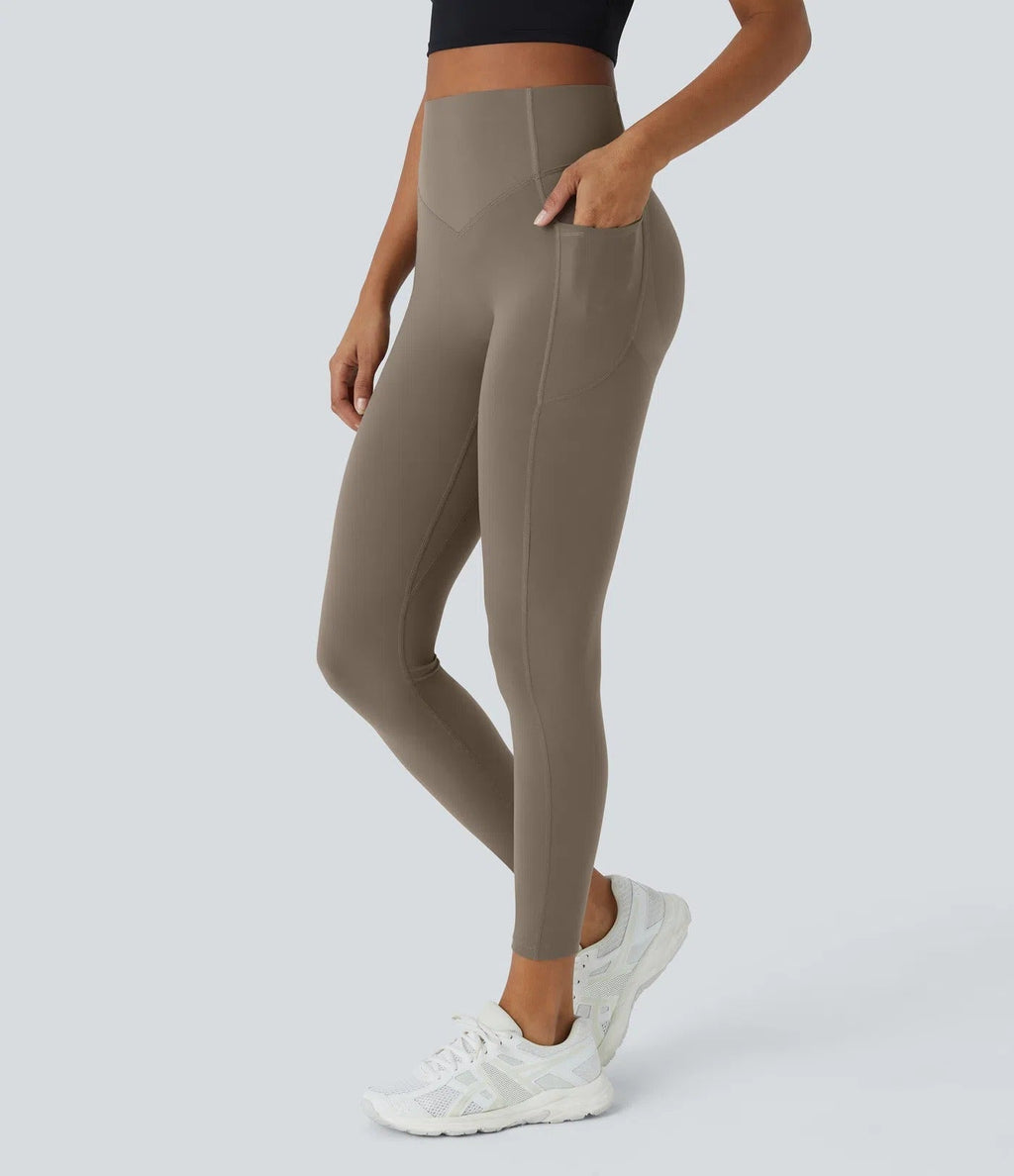 High-Waisted Butt-Lifting Shaping Leggings with Tummy Control and Side Pockets