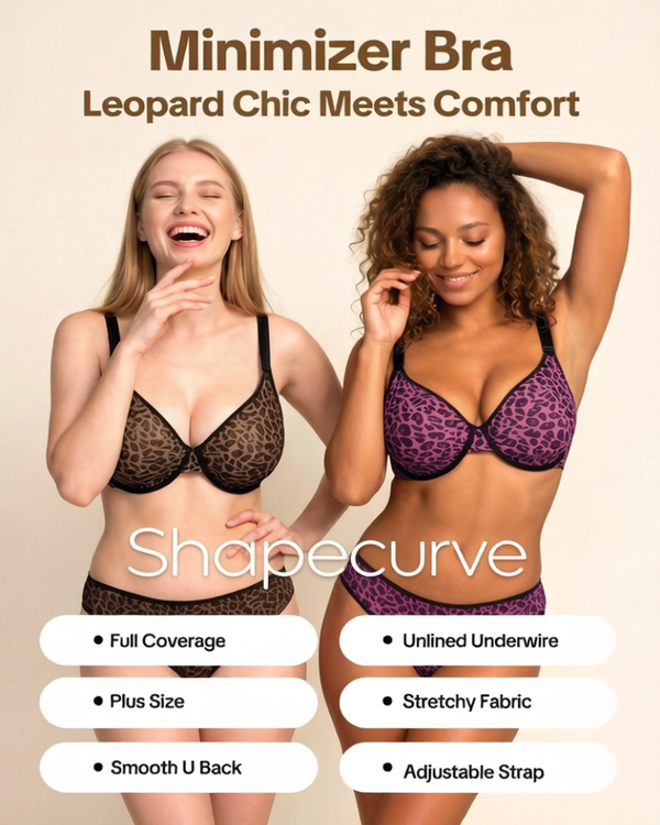 Air Light Plus-Size Mesh Underwire Minimizer Bra for Everyday Comfort and a Smoother Silhouette