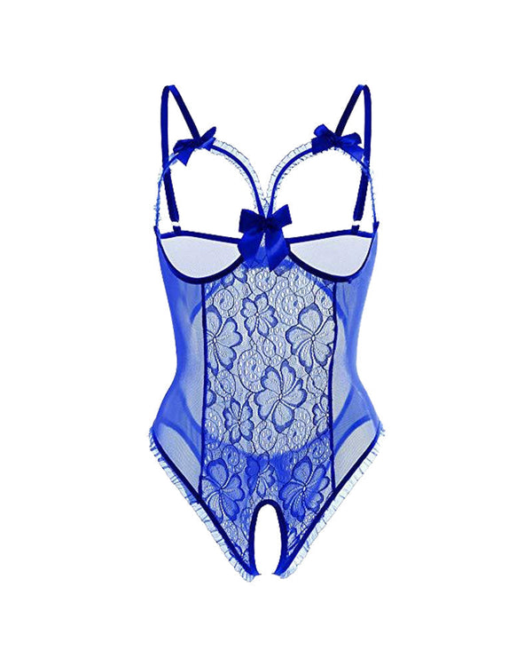 Seductive Lace Open-Crotch Mini Bodysuit