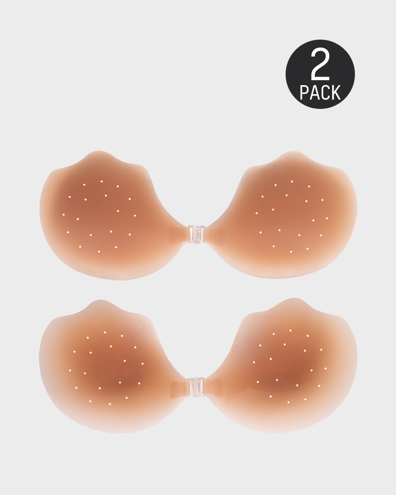 2-Pack Breathable Silicone Self-Adhesive Invisible Bra