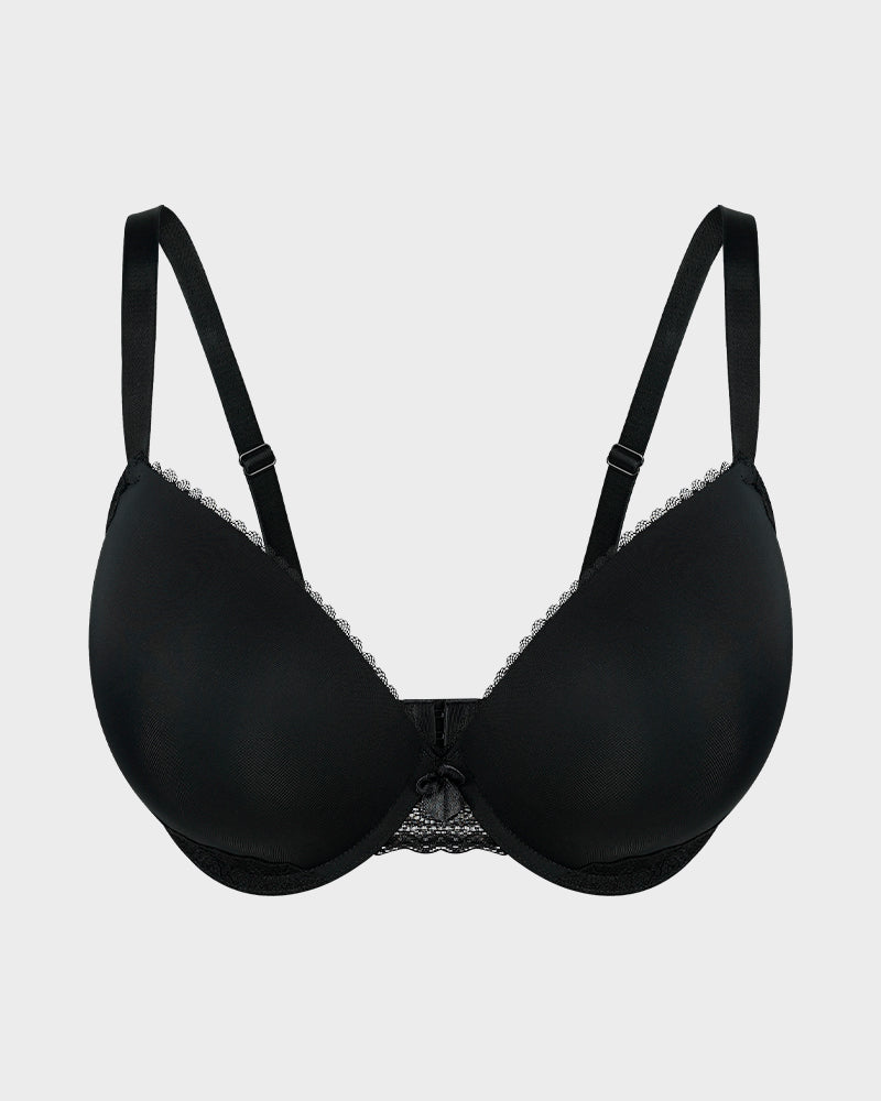 Luxurious Comfort Lace-Trim Push-Up Bra for All-Day Lift