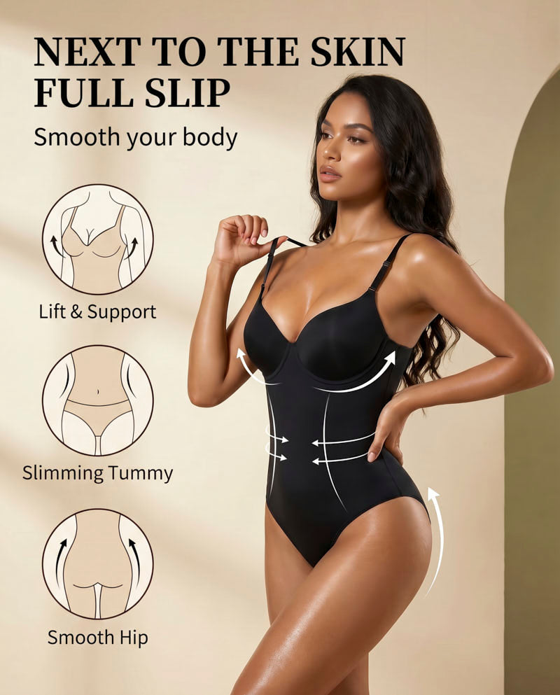 All-in-One Shaping Bodysuit with Thong Back – Sleek Contour & Ultra-Comfort