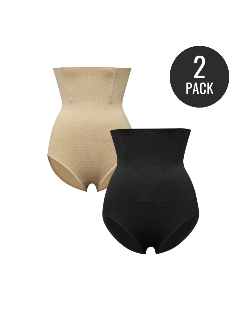2-Pack High-Waist Lift Shapewear Briefs for a Smooth, Contoured Silhouette