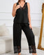 Plus Size Casual Sleeveless Top & Relaxed-Fit Pants Set