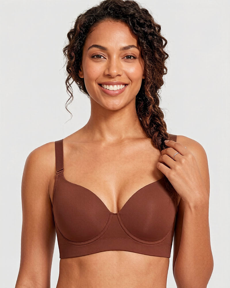 Brown Push-Up Back-Smoothing Bra
