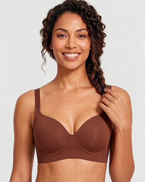 Brown Push-Up Back-Smoothing Bra