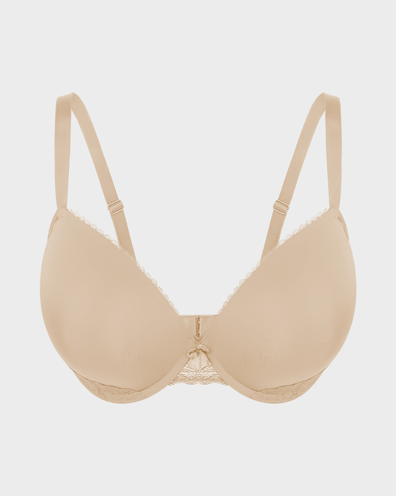 Luxurious Comfort Lace-Trim Push-Up Bra for All-Day Lift