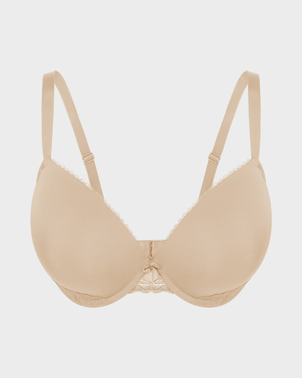 Luxurious Comfort Lace-Trim Push-Up Bra for All-Day Lift