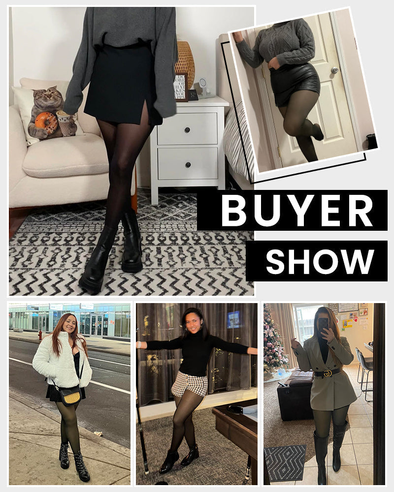 Sheer Fleece-Lined Tights for Women