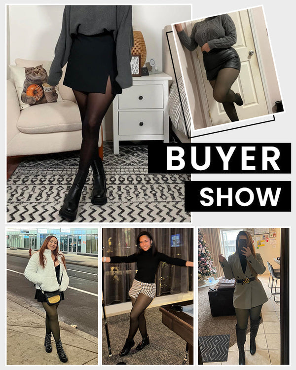 Sheer Fleece-Lined Tights for Women