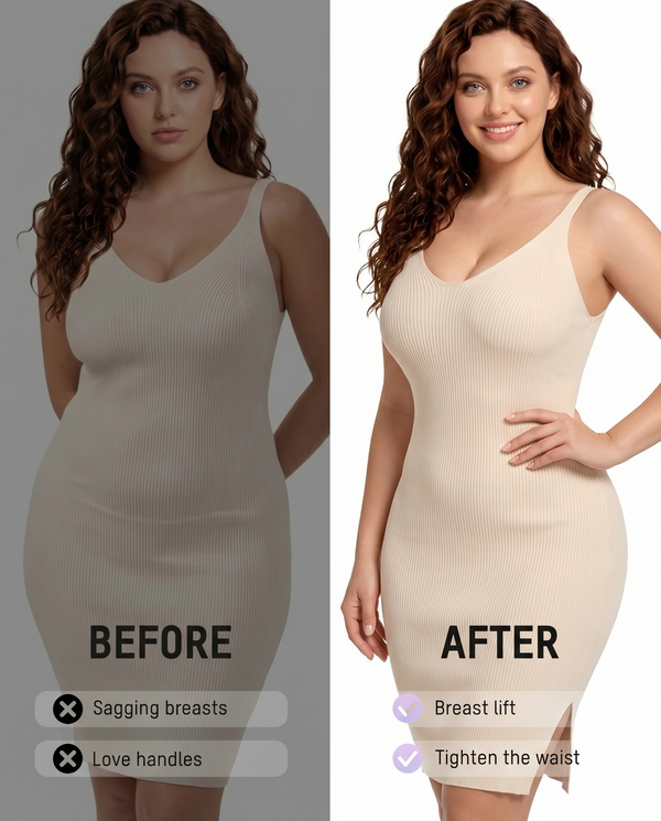 Women's Ultra-Stretch Zipper Shapewear with Adjustable Straps, Breathable Mesh for Tummy Control Body Shaper